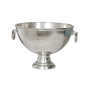 Tazón enfriador de vino de lujo con acabado plateado para bañera de fiesta de bebidas Pedestal de aluminio fundido de Metal Cubo de champán de vino - Product Image 5