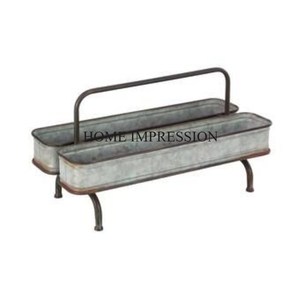 Galvanized <b>Planter</b> Set 3 Different Sizes Custom Shape Durable <b>Garden</b> Accessories Flower <b>Planters</b> Pots for Artificial Flower Best - Product Image 3