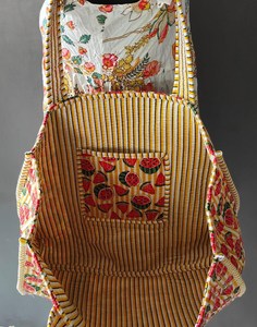 100% pur coton petit sac fourre-tout pour femmes indien matelassé organisateur d'épicerie Mini Jhola sacs pour la commercialisation avec fermeture éclair - Product Image 5