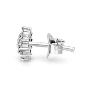 NOVAMART Fine Zarkan Beauty Floral Silver <b>Stud</b> <b>Earrings</b> with Gold Plating Cute Vintage Style Wedding and Engagement Pearl Diamon - Product Image 4