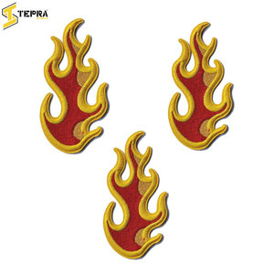 Parches bordados de llama de fuego únicos de Mejor Diseño de Tepra Sports PVC de alta calidad para decoración de prendas Tipo Tela fieltro - Product Image 3