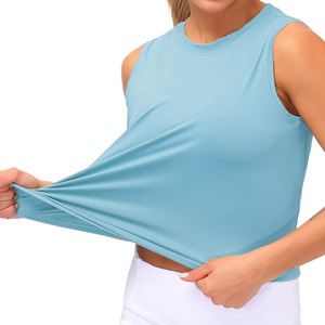 Womens custom workout crop <b>tops</b> breathable gymwear summer fitness activewear oem logo service private label printing included - Product Image 4