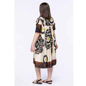 2025 <b>Girl</b> Fashion Comfortable <b>Girl</b> <b>Clothing</b> OEM ODM V Neckline Short Sleeves Printed <b>Girl</b> Dress at Wholesale Manufacture - Product Image 3