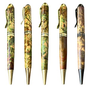 Stylo à bille en bois stabilisé fait main de qualité supérieure, largeur d'écriture de 0,7 mm, cadeau d'affaires de luxe, souvenir de mariage, collection aquamarine - Product Image 2