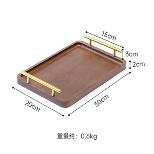 Plato de comedor y bandeja rectangular de té Bandeja de servicio de madera de ébano sólido para restaurante de hotel y uso doméstico - Product Image 3