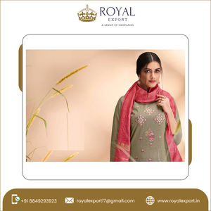 Vêtements de fête de mariage au Design élégant. Vêtements indiens en coton masqué avec broderie Salwar du fabricant indien - Product Image 4