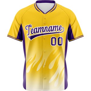 Maillot de softball personnalisé presse à chaud nom numéro bouton complet maille tissu chemise de baseball respirant ajustement jeunesse adulte uniforme USA - Product Image 5