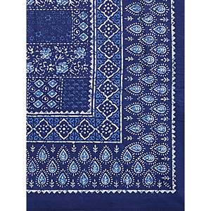 Juego de Sábanas de Algodón 100% con Motivos Étnicos Azules para Cama, con 1 Funda de Almohada (BSB1118) - Product Image 4