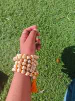 Naturel Tulsi mala - Tulsi Jaap mala noué-108 perles de prière-collier de prière indien-Hindou Krishna Mala