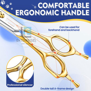 Ciseaux de toilettage pour animaux de compagnie en acier inoxydable, faciles à utiliser, courbés, simples, haute performance, écologiques, réutilisables, durables - Product Image 3