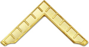 <b>Wreathed</b> Senior Warden Level Masonic Lapel Pin - [Gold][1 1/4'' Diameter] <b>Metal</b> type Alloy Clasp type Butterfly - Product Image 3