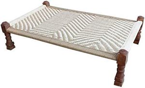 woven <b>bed</b> charpai made of cotton or jute cord outdoor <b>bed</b> - Product Image 2