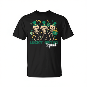 Camiseta Lucky Ortho Squad Skeleton Dance para el Día de San Patricio, unisex, para adultos, manga corta, cuello redondo, estampado digital - Product Image 3
