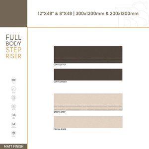 Carreaux de porcelaine 200x1200mm 300x1200mm pour marches et contremarches | Carreaux d'escalier élégants pour marches intérieures extérieures - Product Image 5