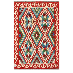 Alfombra Kilim de Maimana, Afganistán, 152 x 113 cm, Alfombras y Juegos de Alfombras Tradicionales Tejidas a Mano - Product Image 1
