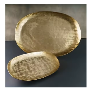 Nueva Bandeja de Servicio de Aluminio de Estilo Art Deco, Artesanía en Metal, Tamaño, Forma y Color Personalizables, Multifuncional para Hoteles y Restaurantes - Product Image 6