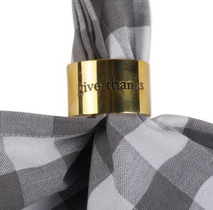 Anneau de serviette en laiton estampé Grateful, or, cuisine, restaurant, décoration de la maison, mariage, hôtel, vaisselle de bureau, fabriqué en Inde, vente en gros - Product Image 2