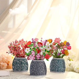 Papier Fleur Anniversaire Pop Up Cartes Élégant Bleu Et Blanc Porcelaine Floral 3D <span class=keywords><strong>Carte</strong></span> Message <span class=keywords><strong>Carte</strong></span> Et Enveloppe - Product Image 2