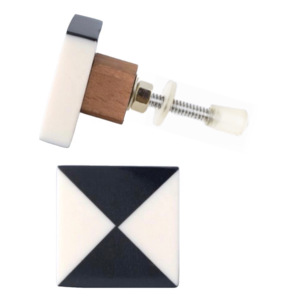 <b>Black</b> White Resin Wood Drawer <b>Door</b> Cabinet Handicraft <b>Knobs</b> & Pull Handle for Kitchen Bedroom Bathroom Living Room Villa - Product Image 2