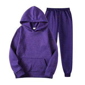 100% poliéster bordado serigrafiado Sudadera con capucha deporte al aire libre hombres ropa deportiva chándal hombres 2 piezas conjunto con capucha conjuntos - Product Image 2