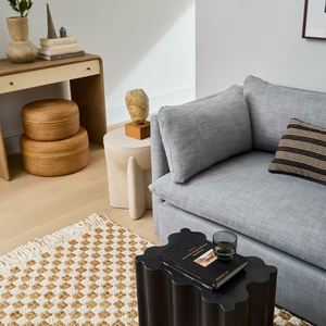 Panier rond en rotin tressé moderne avec couvercle - Product Image 3