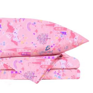 Set di lenzuola Coquette 4 pezzi, include lenzuolo con angoli, lenzuolo piatto e due federe per uso domestico, in morbido cotone, stile semplice. - Product Image 1