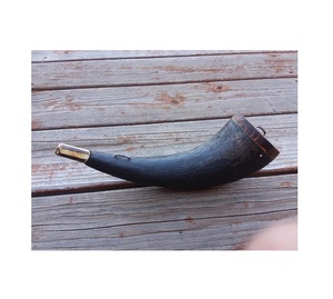 Cuerno de polvo de Búfalo, artesanía natural y Punta de latón, producto más vendido, cuerno de polvo de vaca y buey - Product Image 1