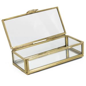 Belle boîte à bijoux en verre en laiton avec un design minimaliste pour les intérieurs contemporains à grand prix - Product Image 2