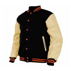 Chaqueta universitaria de béisbol con botones clásicos Premium para hombre, chaqueta universitaria informal con estampado de cuero, unisex - Product Image 1