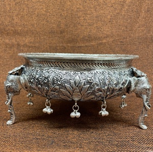 New Arrival Home <b>Decorative</b> Engraved <b>Elephant</b> Trunk Design Copper Metal Urli Bowl for Home <b>Decoration</b> and Gifting - Product Image 2
