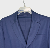 Jaket Blazer pria 2025 biru tua, mantel layanan OEM ramping musim semi penutup kancing tertutup gaya sederhana