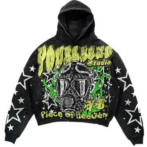 Venta al por mayor de sudaderas con capucha personalizadas de gran tamaño para Hombre Sudaderas con capucha de espuma de impresión Logo Unisex sudaderas con capucha de peso pesado - Product Image 5