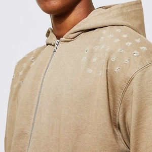 Nouveau sweat à capuche streetwear hip-hop délavé à l'acide, imprimé surdimensionné délavé au soleil, 100% coton biologique noir pour homme - Product Image 3