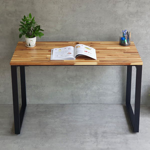 HBRT083 Assembly Required 120x60cm Rectangular Acacia Wood <b>Computer</b> <b>Desk</b> with Iron Legs - Product Image 4