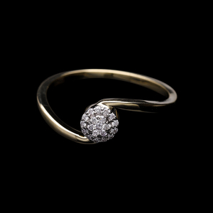 Bague design gracieuse en or 14 carats avec grappe de diamants naturels ronds, tenue élégante et sophistiquée au quotidien - Product Image 1