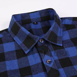 Chemise en flanelle à carreaux à manches longues de couleur personnalisée de qualité supérieure vêtements personnalisés pour hommes t-shirts en flanelle - Product Image 3