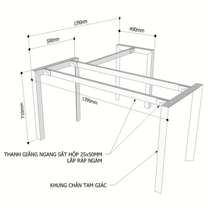Sistema de Ensamblaje Trian Concept HCTA014, Patas de Mesa en Forma de L de 140x140cm, para Abrigos de Mujer - Product Image 2