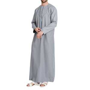 2025 nuevo modelo de ropa islámica para hombres, transpirable, Thobe saudí, elegante accesorio musulmán tradicional para musulmanes, algodón de manga larga - Product Image 1