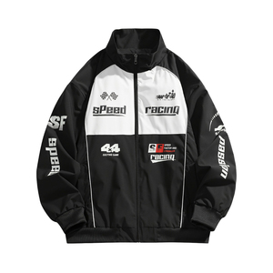 เสื้อแจ็คเก็ตกันลมแขนยาวสำหรับผู้ชาย Speed Racing ลายพิมพ์บล็อกสี โพลีเอสเตอร์ ชุดกีฬากลางแจ้ง สำหรับทุกฤดูกาล - Product Image 1
