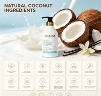 GATASE Shampooing Premium Bio Sans Silicone Coco Vanille Anti-Frisottis Hydratant Fortifiant Réparateur Capillaire Volumisant