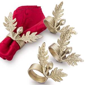 Elegant Contemporary Handcrafted Metal Napkin Ring Decorative <b>Dining</b> <b>Table</b> <b>Ornament</b> Craft Home International for Wedding Party - Product Image 1