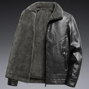 Veste en cuir de luxe unisexe de qualité supérieure couleur unie hiver printemps imperméable tricoté polyester fourrure de mouton respirant - Product Image 4