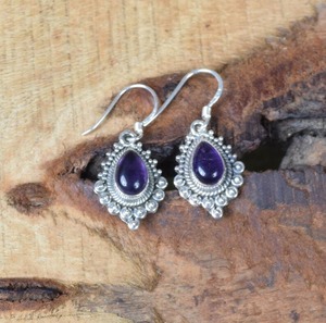 Tendance 925 Sterling Silver Amethyst Gemstone Boucles D'oreilles Bijoux À La Main En Argent Boho Style Boucles D'oreilles Bijoux Pour Femmes - Product Image 4
