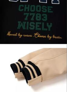 Varsity เสื้อแจ็กเก็ตเลตเตอร์แมนสำหรับโรงเรียนมัธยมปลาย,เสื้อแจ็คเก็ตแขนยาวปักโลโก้ตามสั่ง - Product Image 4