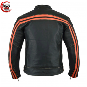 2025 nouveauté hommes haute qualité en cuir PU veste Design de Style de rue avec col montant pour moto Style toile tissu - Product Image 2