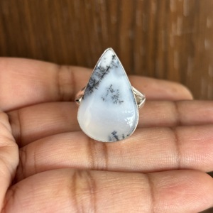 Bagues en Agate Dendritique Plaqué Argent en Laiton, Vente en Gros, Pierres Précieuses Naturelles, Faites à la Main, Écologiques, Nouveauté pour Femmes - Product Image 3