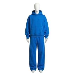Survêtements personnalisés en gros, pantalons de survêtement amples en polyester et coton, ensembles essentiels pour hommes, tenues de sport - Product Image 1