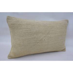 Oreiller Kantha en laine beige de 12x20 pouces avec motif tissé brodé vintage - Product Image 2