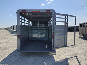 Remorque pour bétail 2027 de 16 pieds à double essieu, pour bovins et chevaux, avec porte d'évacuation, attelage par pare-chocs, 7000 GVWR, à vendre - Product Image 5