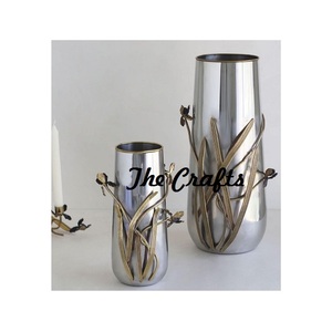 Marvelous Design Flower <b>Vase</b> Handmade Metal Gold Plated Flower <b>Vase</b> With <b>Stand</b> For Outdoor And Indoor Use - Product Image 6